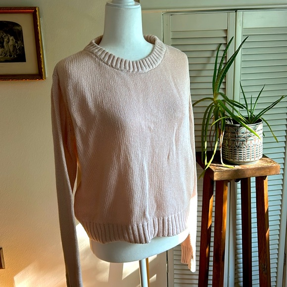 Blush pink open knit sweater - Picture 2 of 4